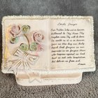 Vintage Lefton Ceramic Planter Vase Lords Prayer Hand Painted Flowers Pink Gold