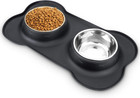 Dog Food Bowls Stainless Steel   Water Dish With No-spill And Non-skid
