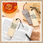 24 Pcs Wooden Teacher Bookmarks With Suede Tassel Appreciation Gift Bulk