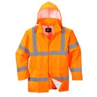 Portwest Uh440 Mens Waterproof Hi Vis Rain Jacket Reflective Lightweight Safety
