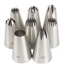 8pcs Stainless Steel Piping Nozzle Set - Pastry Tips For Cake Decorating - New