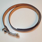 Vintage Brighton Embossed Brown Leather Belt  Gold   Silver Buckle  L 36