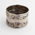 Repousse Floral Scroll Napkin Ring Gorham Sterling Silver No Mono