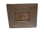 Vintage Pressed Copper Over Wood Picture Frame - Floral - Patina - 6  X 4 