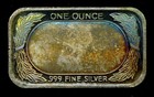 Vintage 1 Oz 999 Silvertowne American Flag Silver Bar With Beughtifull Toning 