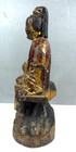 Fine Antique Chinese Polychrome Lacquered Carved Wood Buddha Figure 7 5 