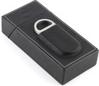 Mrs  Brog Elegant Full Grain Leather Cigar Humidor Travel Compact Case Black