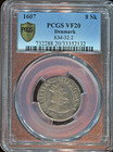 1607 Denmark 8 Skilling   Pcgs Vf20 Gold Shield   Km 32   Silver   Free Shipping