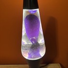 Vintage Usa 16  Original Lava Lite Lamp Black Base Purple Wax Clear Liquid