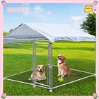 10x10ft   6 56x6 56ft Outdoor Dog Fence Metal Dog Kennel Cage Playpen With Cover