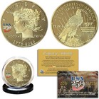America 250th Anniversary Peace Dollar Golden Proof Coin Usa 1776-2026 Collectib