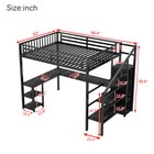 Queen Metal Loft Bed W wardrobe led Light l Shaped Desk And Usb For Teens Adults
