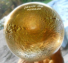 Seguso Viro Murano Glass Bottle Vase W  Gold Leaf Flakes  Mcm  5 1 4 X 3 1 2 