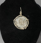 Year 1194 Dated 1-dirham Silver Islamic Coin From Morocco In Bezel W  Diamond