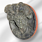Antique Victorian Wall Plaque 3d Ornate Portrait Plaster Relief 19th Century