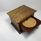 Vintage Mcm Wooden Drawer Cork Coaster Set Of 8 Coasters W  Wood Holder