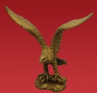 Vintage Brass Eagle Sculpture Winged Hawk Statue Decorative Collectible