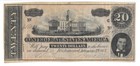T-67 1864  20 Confederate Note Pmg Vf 25 Big Gem Margins  Interesting Plate Mark