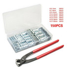 150x Double Ear Clamp O Clips Kit Crimp Air Silicone Petrol Water Fuel Hose Pipe