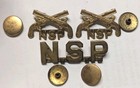 40s N s p  Nevada States Police Collars   Insignia Set Nsp - Obsolete Screw Back