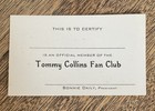 Vtg 1960s Tommy Collins Fan Club Membership Card   Postcard Bakersfield Country