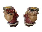 Classic Element Santa With Bag Toys And Lantern Taper Candle Holders Set Of 2