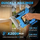 2 In 1 21v Cordless Nail Gun Brad Nailer With 18ga W  Charger   2 Batteries Blue
