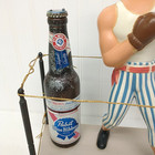 Vtg 1950s Pabst Blue Ribbon Boxer Promo Bar Display Cast Metal Old Time Flavor