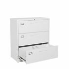 3 Drawers Lateral Metal File Cabinet For A4 legal home Office Storage Cabinet