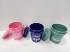 Lowe s Pink  Teal   Blue 250 Americana Mini Bucket With Lid 3pk