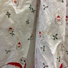 Vintage Handmade Tie Waist Half Apron Christmas Santa Border Print  read