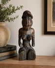 Old African Tribal Seated Female Figure Wood Carving Statue Sculpture 9 5   