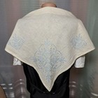 Vintage Linen Embroidered Shoulder Shawl Fichu Scarf German Trachten Dirndl 