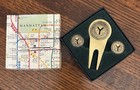 Rare  Nyc Subway Token Golf Set - Divot Tool   2 Ball Markers - Mint Iob