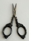 Antique Sterling Silver Scissors  Art Nouveau Floral Design  Germany  S  L    Co