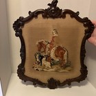 19th Century Antique Needlepoint Girl With Pony And Dogs Framed