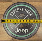 Jeep Embossed Camping Round Metal  Wall Sign 12 