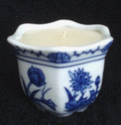 Vintage Bombay Cobalt Blue White Floral Candle   Holder New