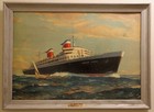 Two Framed Advertising Prints  Ss United States   Ss America