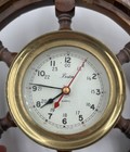 Rare Vintage Chelsea Clock Usa Boston Brass Ship s Wheel Brown  read 