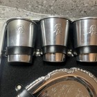 Travel Bar Cocktail Set Brown Case 7 Pieces Collins Bros Vintage Some Rust