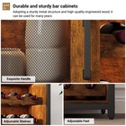 Industrial Coffee Bar Cabinet Wine Rack Glass Holder Sideboard Buffet Kitchen