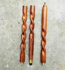3 Fold Vintage Brass Wood Walking Stick Only For Cane Handle Only Wooden Shaft
