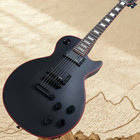 Lp Custom Electric Guitar 6-string Red Binding Emg Pickups Matte Black Usa Stock