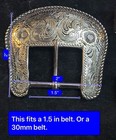 Western Rodeo Floral Engraved Silver 2-tone Belt Buckle Set Fit 1 5  Wide Belt