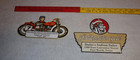 Vintage Lot Of 2 Diecut Porcelain Indian Motorcycle Harley Davidson Gas Oil Sign