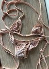 Exotic Dancewear Two Piece Champagne Sparkle Set