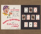 Used Vintage Birthday Greeting Card  Fortune Teller Lucky Cards Interactive Game