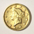 1852-d Gold  1 Dollar Coin-rare Dahlonega Southern Branch Mint Gold