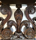 Antique American Carved Oak Fleur-de-lis Base Renaissance Library Center Table